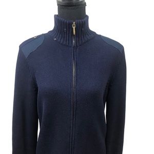 Women’s vintage Ralph Lauren zip-up sweater.
